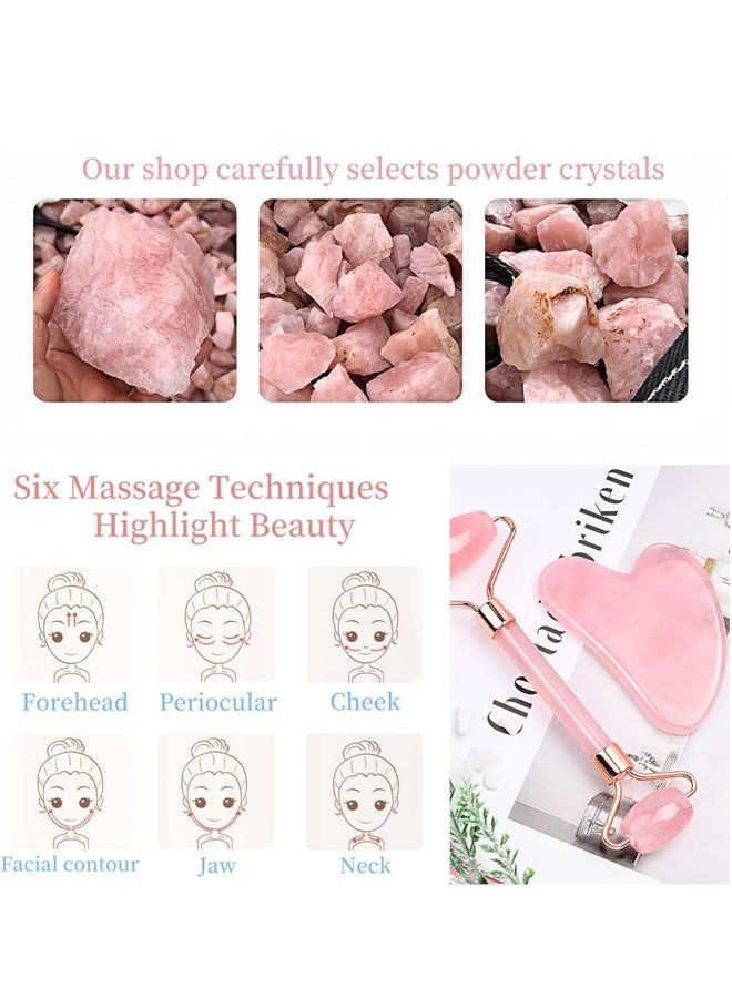 Jade Roller Massage Stick & Gua Sha Set - Natural Stone Facial Massage Tools for Lymphatic Drainage, Anti-Puffiness & Glowing Skin, Spa-Quality Skincare, Gift-Ready Packaging - Image 5